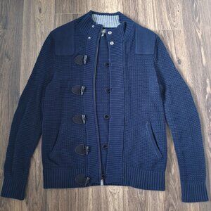 💙 Express 100% Cotton Sweater Jacket Size L/XL Preppy Cottage Fishermancore